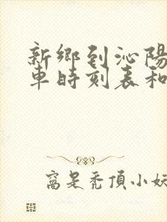 新乡到沁阳的汽车时刻表和票价