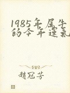1985年属牛的今年运气怎么样