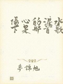 伤心的泪水已落下是哪首歌的歌词