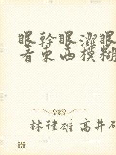 眼干眼涩眼疲劳看东西模糊是怎么回事