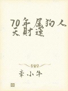 70年属狗人今天财运
