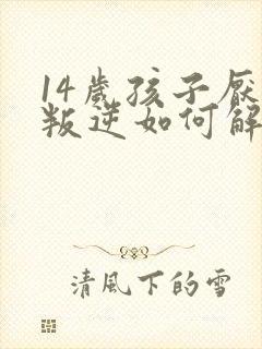 14岁孩子厌学叛逆如何解决封面