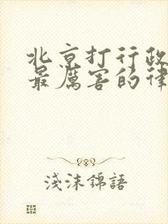 北京打行政诉讼最厉害的律师封面