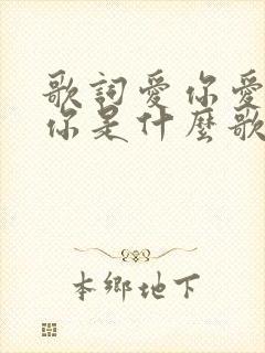 歌词爱你爱你爱你是什么歌封面