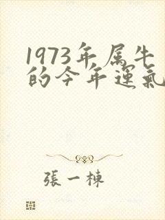1973年属牛的今年运气怎么样封面