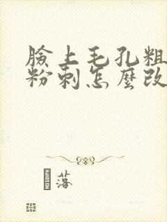 脸上毛孔粗大有粉刺怎么改善