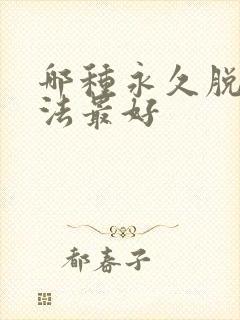 哪种永久脱毛方法最好