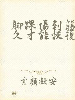 脚踝伤到筋了多久才能恢复封面