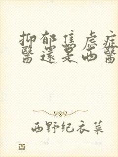 抑郁焦虑症看中医还是西医封面