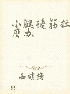 小腿后筋拉伤怎么办