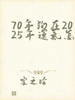 70年狗在2025年运气怎么样