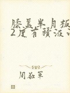 膝盖半月板损伤2度有积液治疗方法封面