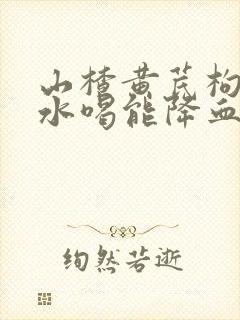山楂黄芪枸杞泡水喝能降血压吗封面