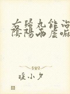 右归丸能治疗肾阴阳两虚嘛