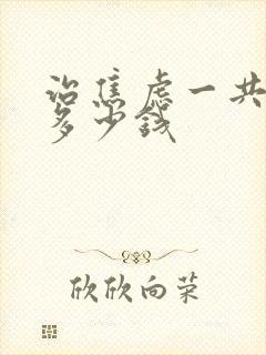 治焦虑一共得花多少钱