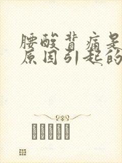 腰酸背痛是什么原因引起的女性封面