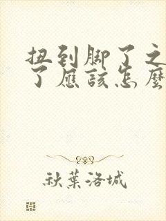 扭到脚了之后肿了应该怎么办