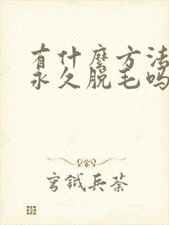 有什么方法可以永久脱毛吗