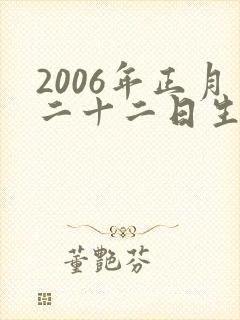 2006年正月二十二日生,是什么命