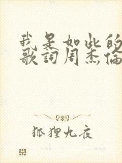 我是如此的相信歌词周杰伦