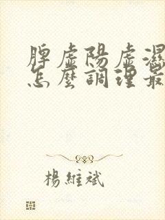 脾虚阳虚湿气重怎么调理最好