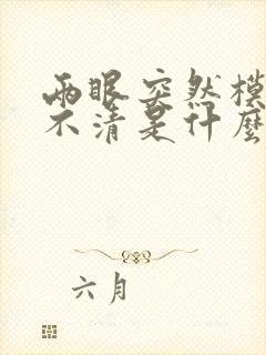 两眼突然模糊看不清是什么原因
