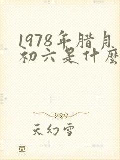 1978年腊月初六是什么命