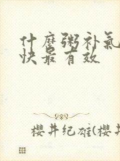 什么粥补气血最快最有效