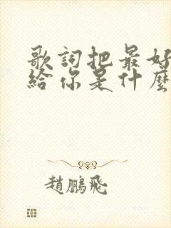 歌词把最好的都给你是什么歌