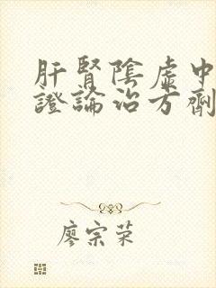 肝肾阴虚中医辨证论治方剂