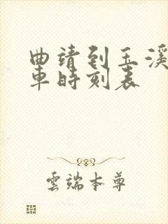 曲靖到玉溪的客车时刻表