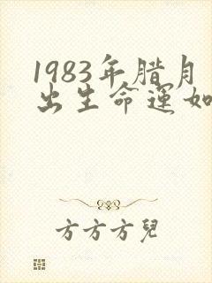 1983年腊月出生命运如何封面