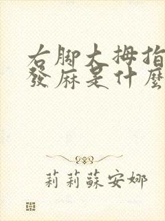 右脚大拇指左侧发麻是什么原因封面