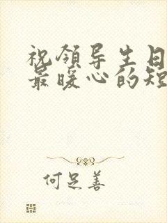祝领导生日快乐最暖心的短句