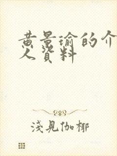 黄景瑜的介绍个人资料封面
