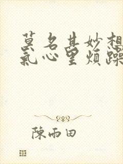 莫名其妙想发脾气心里烦躁