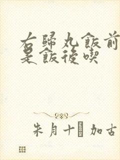 右归丸饭前吃还是饭后吃