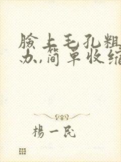 脸上毛孔粗怎么办,简单收缩毛孔方法封面