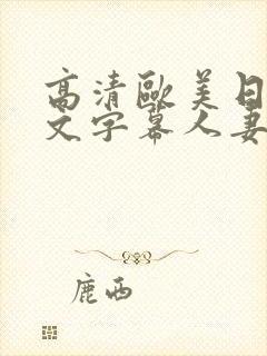 高清欧美日韩中文字幕人妻熟女