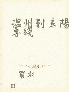温州到阜阳物流专线