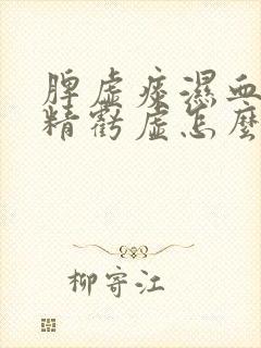 脾虚痰湿血瘀肾精亏虚怎么调理