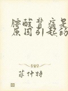 腰酸背痛是什么原因引起的