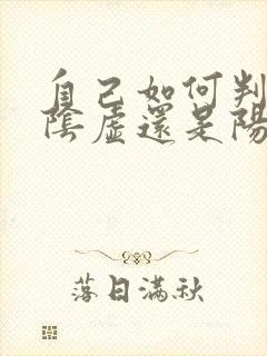 自己如何判断是阴虚还是阳虚