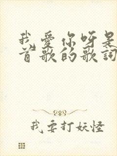 我爱你呀是哪一首歌的歌词封面