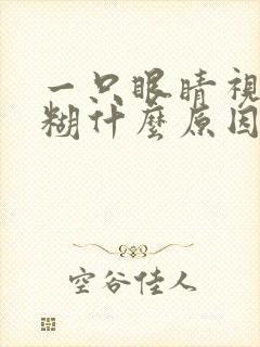 一只眼睛视力模糊什么原因