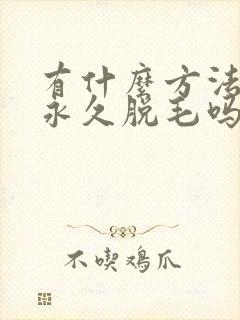 有什么方法可以永久脱毛吗
