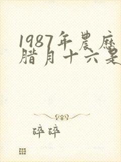 1987年农历腊月十六是什么星座