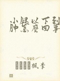 小腿以下到脚浮肿怎么回事