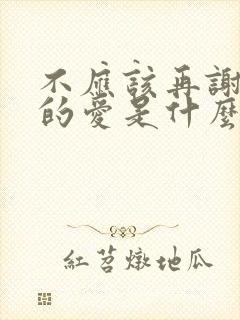 不应该再谢谢你的爱是什么歌
