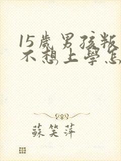 15岁男孩叛逆不想上学怎么教育封面